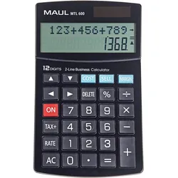 Maul MTL 600 Tischrechner Schwarz Display (Stellen): 12 batteriebetrieben, solarbetrieben