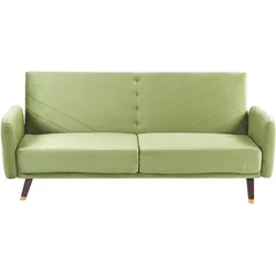 Schlafsofa SENJA Samtstoff Olivgrün 3-Sitzer