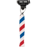 ERBE Nassrasierer Barber, Barbershop Design, Gillette®Mach3-Klinge blau|rot|weiß