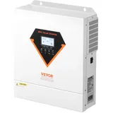 Vevor Hybrid-Solarwechselrichter, 3500W, All-in-One-Wechselrichter mit reinem Sinus, 24V DC auf 220/230V AC, mit integriertem 100A MPPT-Solarregler, für netzunabhängige Blei-Säure-Lithium-Batterie