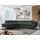 MKS Meble Ecksofa Sofa Grau, Wohnlandschaft L-Form mit Schlaffunktion und Bettkasten, Schlafsofa mit Bettkasten, Sofa mit Einstellbare Kopfstützen, Peter L ... - Dunkelgrau