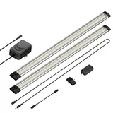PARLAT LED Unterbau-Leuchte Siris, Touch-Dimmer, flach, je 50cm, je 531lm, warm-weiß, 2er Set