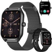 OKWISH Smartwatch integrierte Herren-Fitnessuhr mit mehr als 50 Sportmodi, mit Anruffunktion, Blutsauerstoff, Herzfrequenz, Schrittzähler,Schwarz - Schwarz