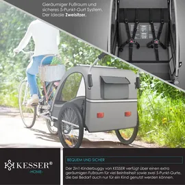 Kesser Kinderanhänger Sport-RX 2 in 1 Joggerfunktion helgrau