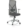 Bürostuhl AZURRO WHITE Stoff Drehstuhl ergonomisch, Netzrücken, Flexible Lordosenstütze, Grau, 751015