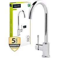 SANITOP-WINGENROTH 'aquaSu® Niederdruck Spültischarmatur Rio, Einhebelmischer Kaltstart-Funktion, Wasserhahn für Boiler, Auslauf schwenkbar, Standard-Befestigung, Messingkern, chrom, 796088