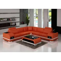 JVmoebel Ecksofa Sofagarnitur 3+2+1 Couch Polster Sitzgarnitur Sofa Garnitur KalbachB, Made in Europa orange