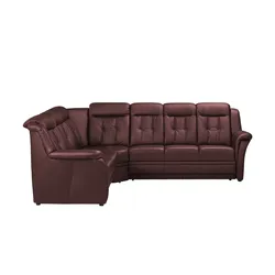 Polstermöbel Oelsa Komfort-Ecksofa aus Leder  Andorra , rot , Maße (cm): B: 272 H: 99 T: 238.0