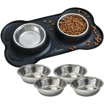 KaraLuna Napfunterlage mit 4 Näpfen Schwarz)