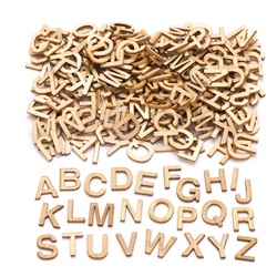 Mini-Großbuchstaben aus Holz (260 Stück) Bastelbedarf Verzierung & Dekorationen