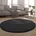 Paco Home Teppich Tatami 475 rund Höhe 24 mm Kurzflor Uni Farben mit Memory Foam waschbar schwarz Ø 120 cm x 24 mm