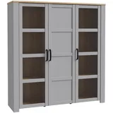 Forte Highboard Bohol 151,1 x 160,6 x 42 cm Grau / Weiß