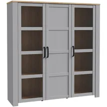 Forte Highboard Bohol 151,1 x 160,6 x 42 cm Grau / Weiß