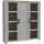 Forte Highboard Bohol 151,1 x 160,6 x 42 cm Grau / Weiß