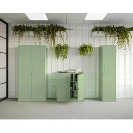 Jan Nowak Mehrzweckschrank, Grün, Metall, 90x185x45 cm Arbeitszimmer, Aktenschränke