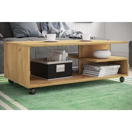 VCM Holz Couchtisch Rollen rollbar Kaffeetisch Stango XL