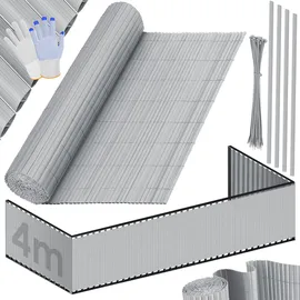 Kesser Balkonverkleidung 100 x 400 cm Hellgrau PVC