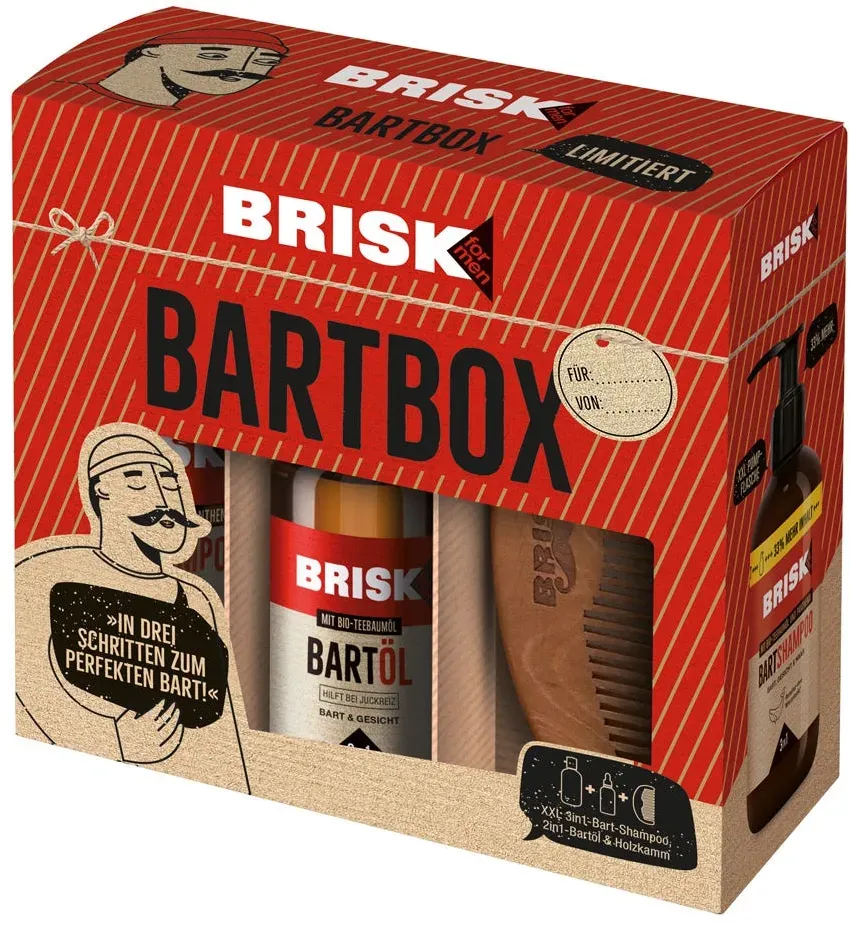 BRISK Bartbox mit Bartkamm