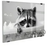 DEQORI Schlüsselbrett 'Der Bademeister', (1 St), Schlüsselhalter Schlüssel Haken Schlüsselboard modern Schlüsselleiste schwarz