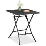 Relaxdays Klapptisch, klappbarer Camping Tisch, HxBxT: 73x62x62 cm, faltbarer Multifunktionstisch, Gartentisch, schwarz