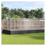 vidaXL Voliere mit Erweiterung Silbern 932x307x212 cm Stahl