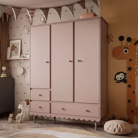 lookway Kleiderschrank  BABUSHKA  dreitürig  Buche  massiv  rosa