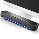 USB-Kabel-Soundbar, PC-Soundbar, 3,5-mm-Eingangs-Soundbar, USB-Kabel-Stereo-Soundbar, Musikplayer, Bass-Surround-Soundbox, 3,5-mm-Eingang für PC-Handys (Schwarz)