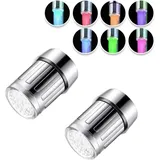 Ccykxa - 2 Stück 7-Farben-Wasserhahn, bunter LED-Wasserhahn, automatischer Farbwechsel, Wasserhahn-Zubehör für Restaurants, Wohnungen, Küchen und