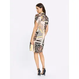 Heine Druckkleid Etuikleid Mehrfarbig Champagner/Schoko 50