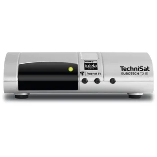 TechniSat EUROTECH T2 IR - DVB-T2-Receiver (mit kartenlosem Irdeto-Zugangssystem für freenet TV, USB, HDMI, Audio-Ausgang digital/optisch, Fernbedienung) silber
