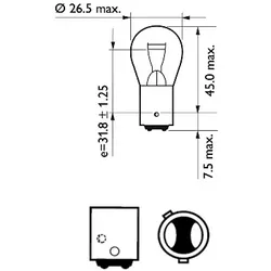 PHILIPS Glühlampe, Brems /Schlusslicht Nebelschlussleuchte Nebel Schlussleuchte Bremsleuchte Glühlampe 12V  12495CP
