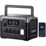 OUKITEL P1000E Plus Tragbare Powerstation 1024Wh LiFePO4, Solargenerator mit 4*1800W (3600W Spitze) AC Ausgänge, 100W Typ-C, Schnellladung 0–80% in 40 Minuten, mit UPS, für Camping, Wohnmobil,Notfall