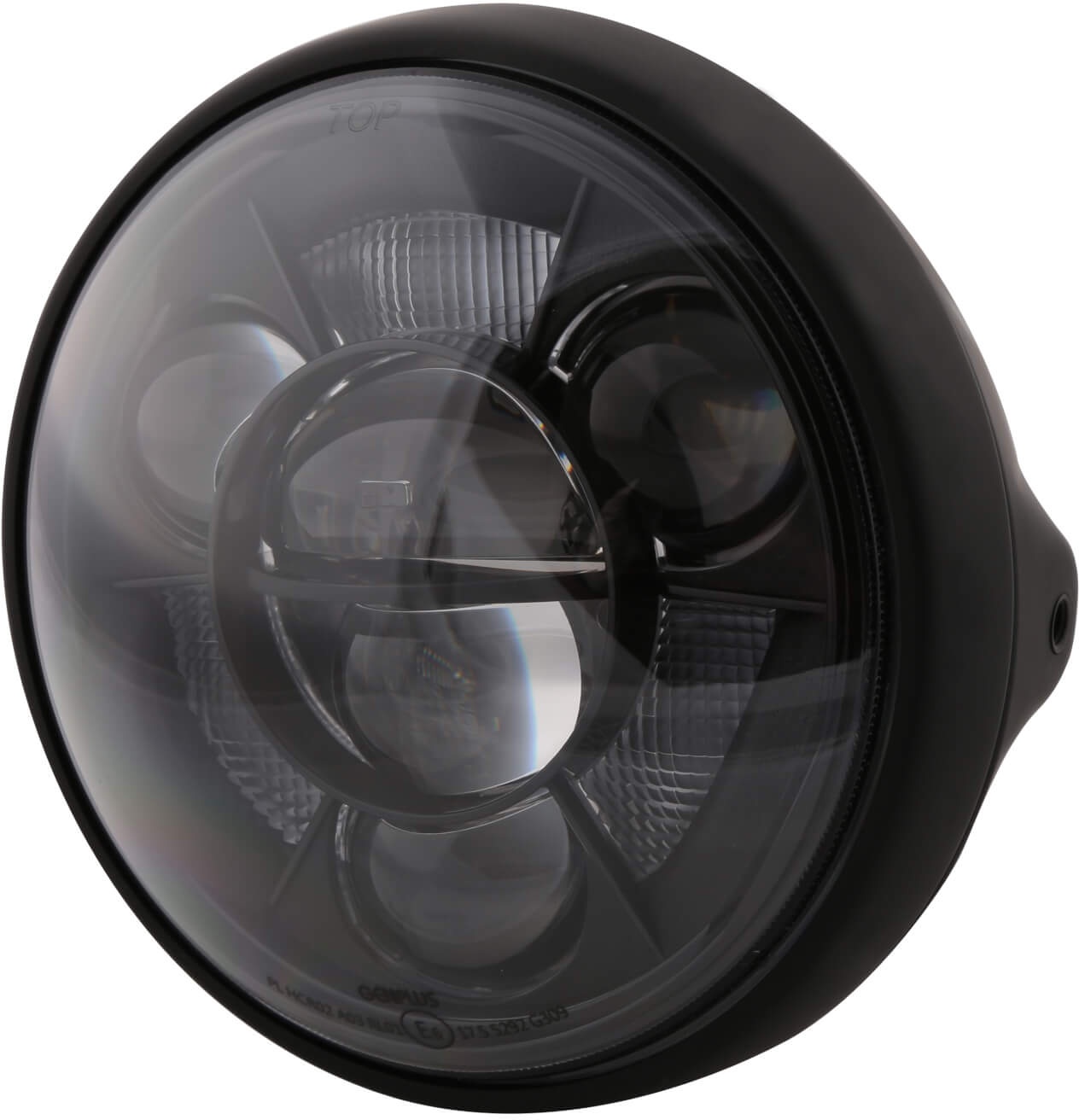 HIGHSIDER BRITSE STIJL TYPE 11 7 inch LED koplamp met TFL, zwart