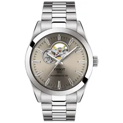 TISSOT -Gentleman Powermatic 80 Open Heart Herrenuhr Silber Rhodium Automatik 40mm- T127.407.11.081.00