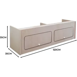 MonsterShop Hängeschrank Holz 120 cm x 35 cm x 35 cm bronze