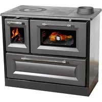 Hosseven Kaminofen mit Backfach und Herdplatte 4012 Anthrazit Holzofen