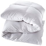 Manteuffel Comfort Winter Daunendecke Extra Warm 135x200 - 60% Daunen & 40% Federn Füllge 1400g - (Weiß,100% Baumwolle)