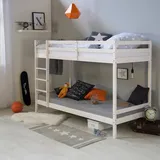 Homestyle4u Etagenbett in Weiß 90x200 cm 1431