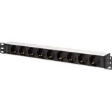 Digitus DN-95440 Stromverteilereinheit (PDU) 9 AC-Ausgänge 1U Schwarz, Silber