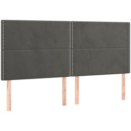 vidaXL Boxspringbett mit Matratze & LED Dunkelgrau 160x200 cm Samt