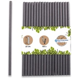 GREENBOX Jumbo Papier Trinkhalme 23cm Strohhalm 8mm Ø I Trinkhalm biologisch abbaubar I schwarze Strohhalme umweltfreundlich I Party Trinkhalme für Smoothies I Papierstrohhalme 150 Stück