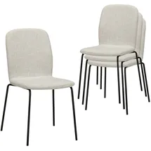 Albatros Esszimmerstühle 4er Set beige - stapelbar, bequemer Polsterstuhl - Eleganter Küchenstuhl, Stuhl Esszimmer oder Esstisch Stuhl, Konferenzstuhl ,