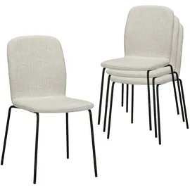Albatros Esszimmerstühle 4er Set beige - stapelbar, bequemer Polsterstuhl - Eleganter Küchenstuhl, Stuhl Esszimmer oder Esstisch Stuhl, Konferenzstuhl ,
