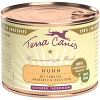 Terra Canis Classic 200g Dose Hundenassfutter 12 x 200 Gramm Huhn mit Amaranth, Tomate & Basilikum