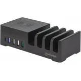 Manhattan Power Delivery Charging Station with Qi Wireless Charging Pad (36 W), USB Ladegerät, Schwarz