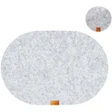 MIQIO Platzset waschbar, aus Filz, hellgrau, 44 x 29 cm