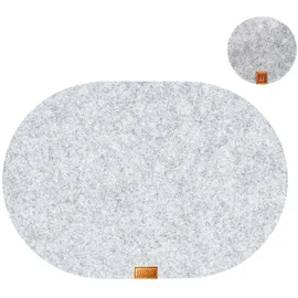 MIQIO Platzset waschbar, aus Filz, hellgrau, 44 x 29 cm