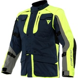 Dainese Alligator Tex Motorrad Textiljacke, - Dunkelblau/Neon-Gelb/Grau - 50