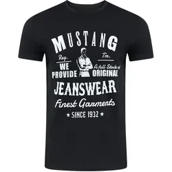 Mustang Herren T-Shirt Mustang Mehrfarbig Rundhals Regular Fit S bis 6XL Regular Fit Schwarz 5XL