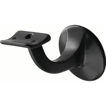 Hermeta Handlaufträger 3506, Alu.ku.-besch.schwarz D.Wandplatte 56mm